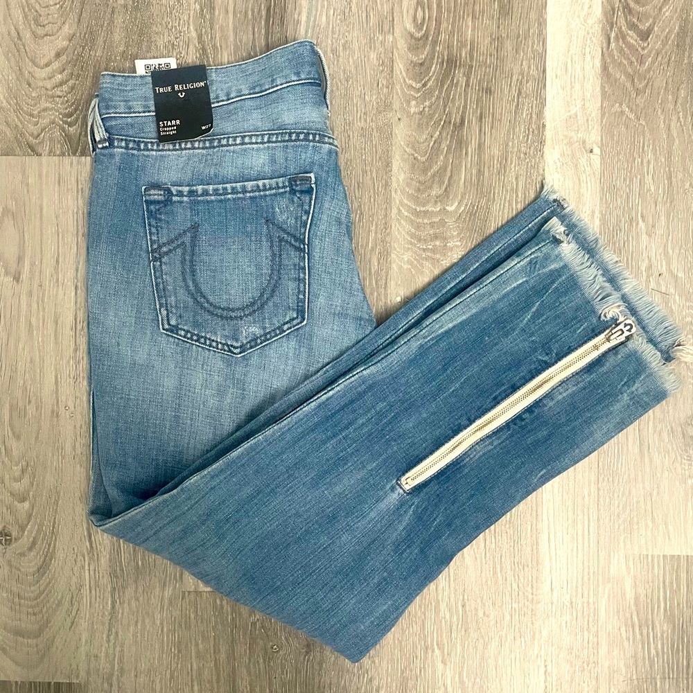COPY - True Religion Starr Cropped Straight Jeans Size 27